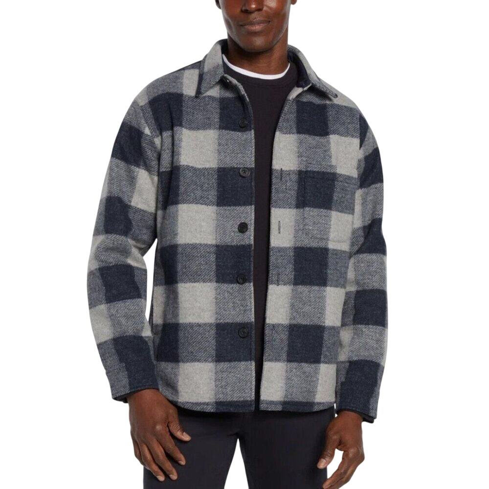 Banana Republic Men's Heritage Shirt Paid Jacket Grey Blue Size L